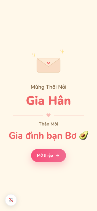 Bì thư thiệp mời cá nhân